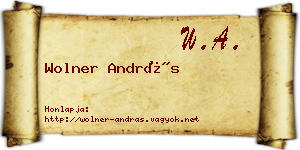 Wolner András névjegykártya